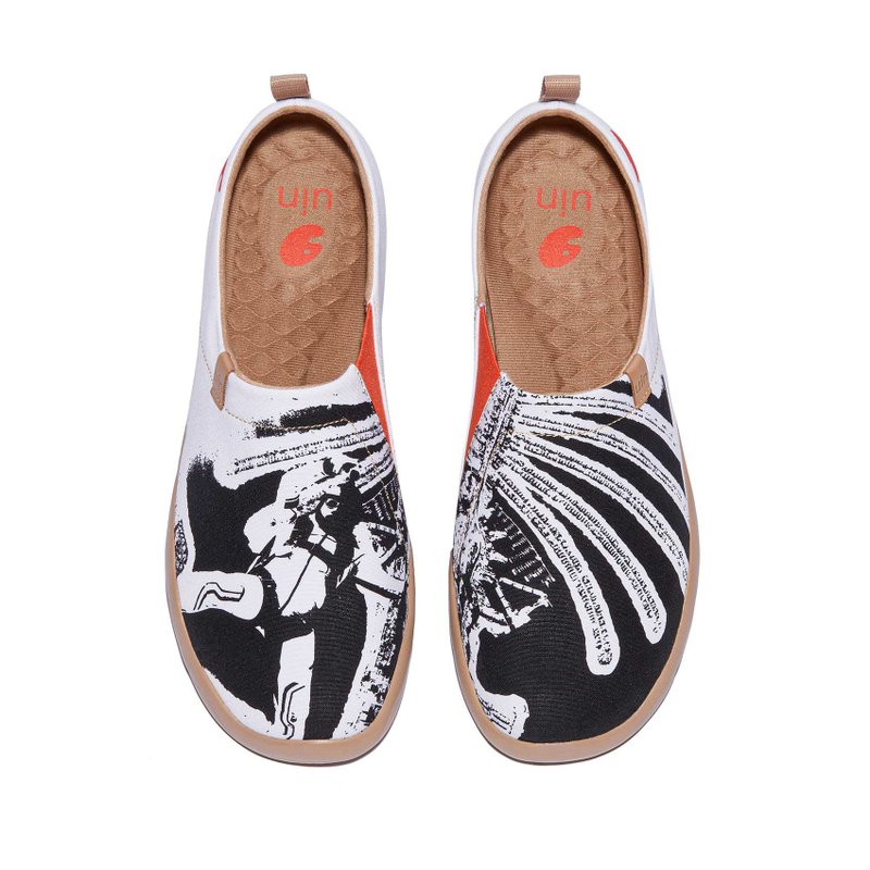 【 Uin 】西班牙原創設計 | 棕梠島 彩繪休閒  男鞋 - 男休閒鞋 - 其他材質 白色