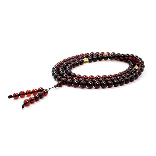 正佳珠寶 Gemsrich Jewelry 【正佳珠寶】琥珀血珀 頂級全淨體血珀 7.8-8.2mm 108顆念珠佛珠