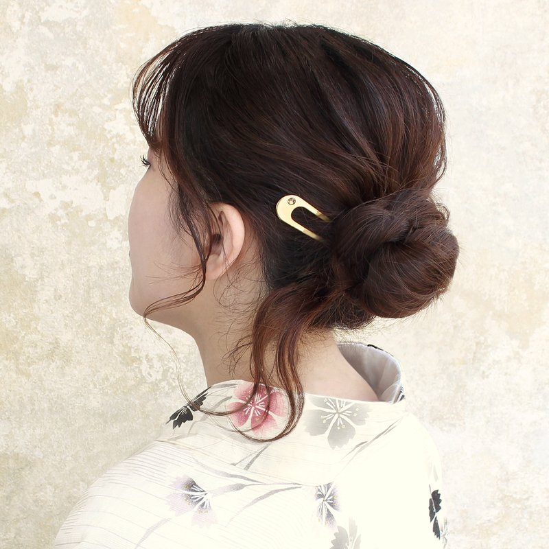 夏秋限定 / KANZASHI Hair pin / canon - Golden light - 髮夾/髮圈 - 其他金屬 金色
