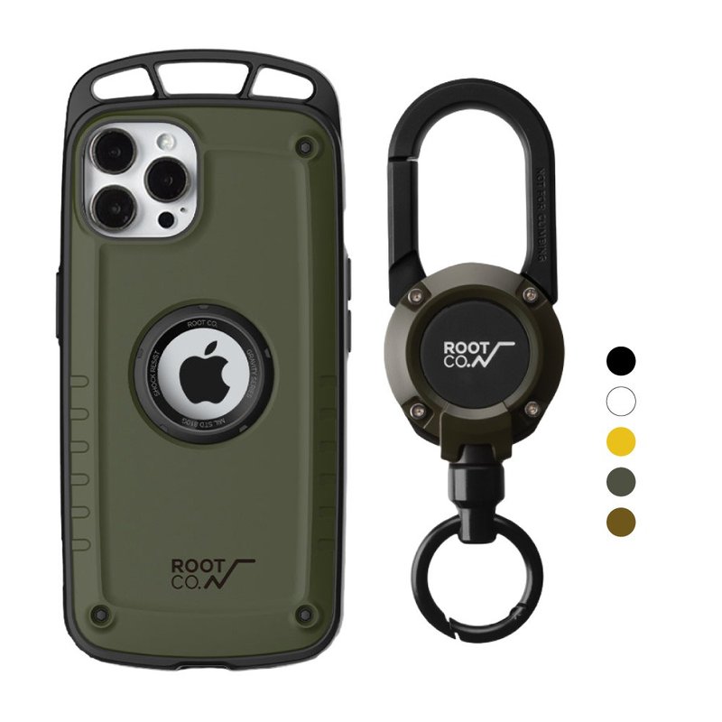 日本 ROOT CO. iPhone 14 Pro 單掛勾手機殼+360度旋轉登山扣 - 手機殼/手機套 - 塑膠 多色