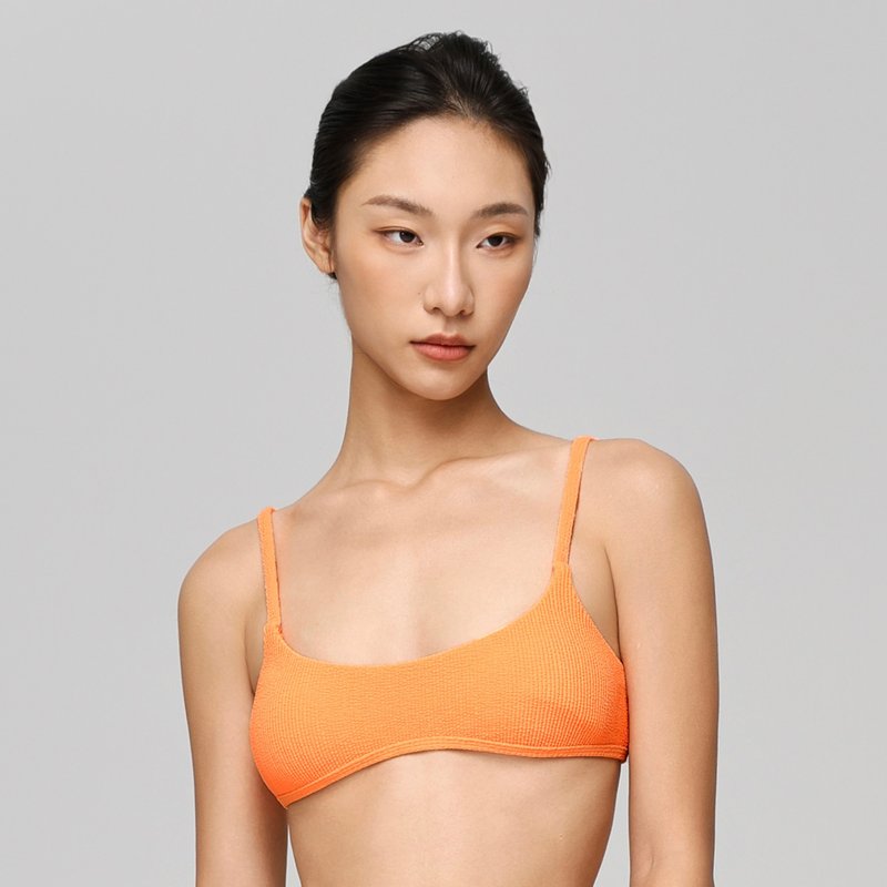 ornoir.co Orange Tank Top Bikini Top - ชุดว่ายน้ำผู้หญิง - เส้นใยสังเคราะห์ สีส้ม