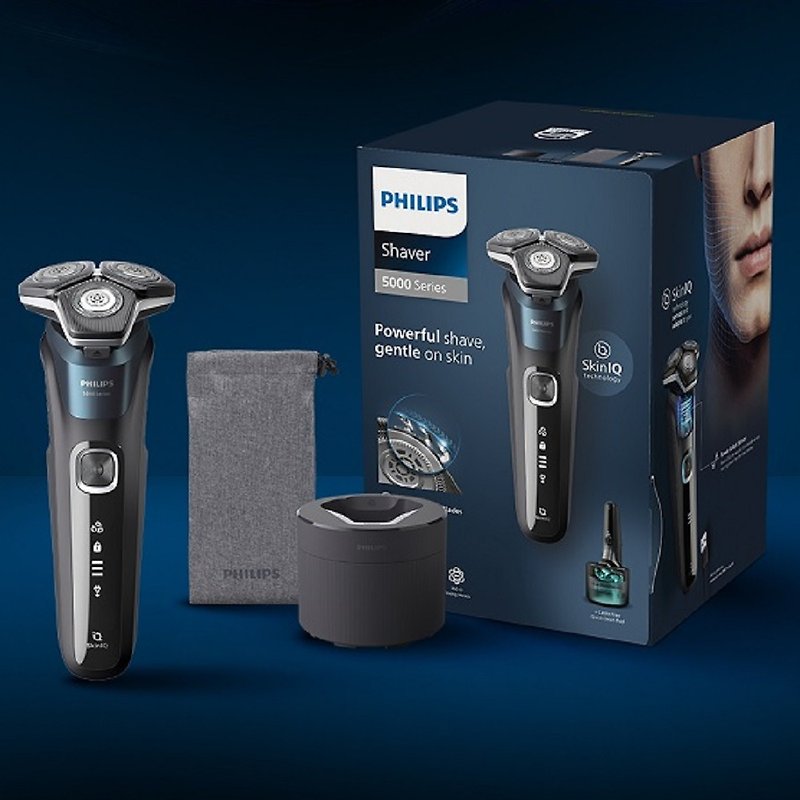 無料シャワーセット + スターバックス (フィリップス S5889 新型 AI 5 スマート電気髭剃り) - メンズスキンケア - 金属 多色