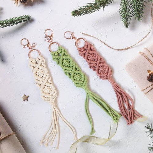 CHRIS Art Studio 手工編織鑰匙圈掛飾【Macrame keychain】