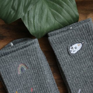 ジープクラウド＆レインボーワルツ刺繡コットンソックス/ソックス