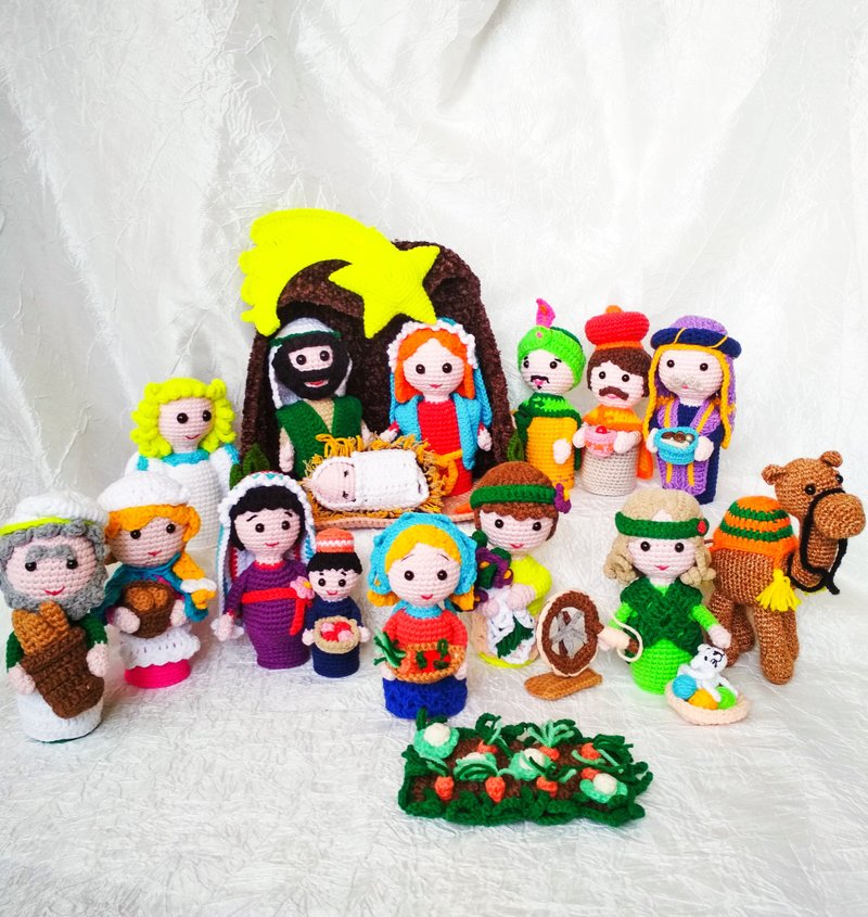 Christmas nativity scene- crochet doll big set. Crochet handmade nativity scene. - Stuffed Dolls & Figurines - Other Materials Multicolor