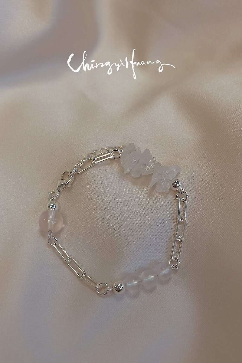 GAIA27-Lillian- Crystal Quartz Silver Bracelet - สร้อยข้อมือ - คริสตัล ขาว