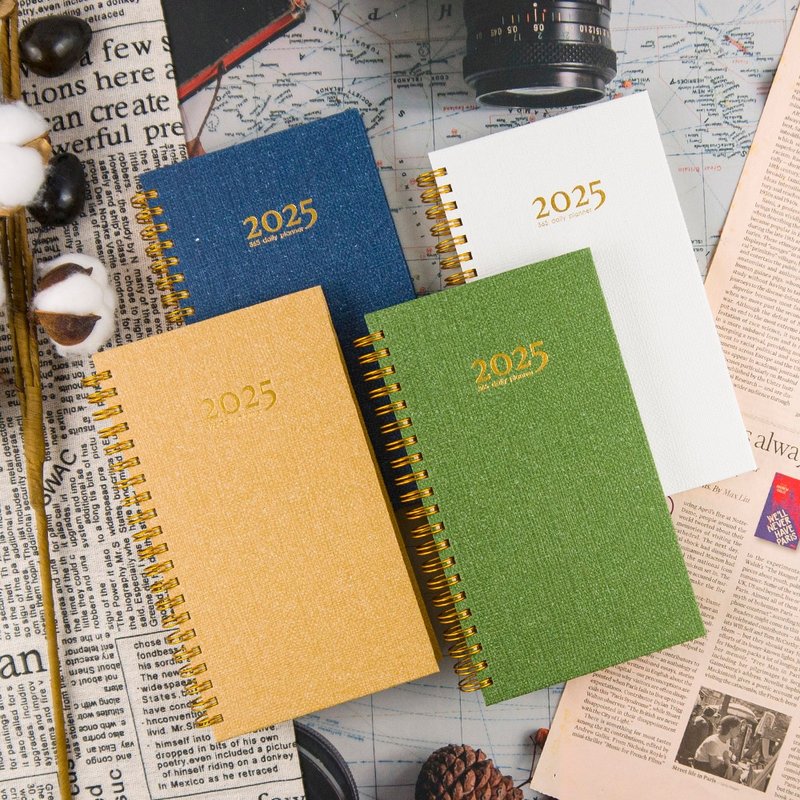 [Conifer Green Affairs] 2025 40K Ramie Double Coil Horizontal Weekly Magazine - Notebooks & Journals - Paper Multicolor