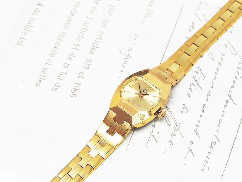 1970 vintage RADO Bright Gold Rado - นาฬิกาผู้หญิง - โลหะ สีทอง