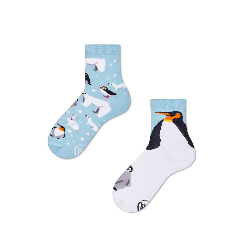 Frosty Friends Mismatched Kids Socks - ถุงเท้า - ผ้าฝ้าย/ผ้าลินิน สีน้ำเงิน