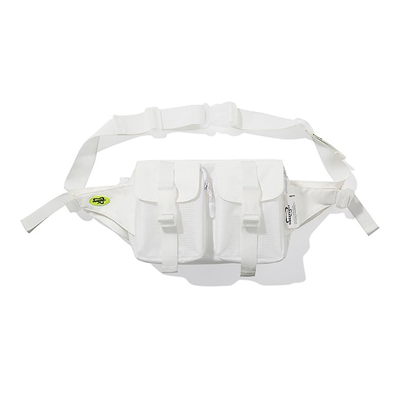 SIDEEFFECT 19SS WAIST BAG EVA frosted transparent white crossbody bag chest bag waist bag - กระเป๋าแมสเซนเจอร์ - วัสดุอื่นๆ ขาว