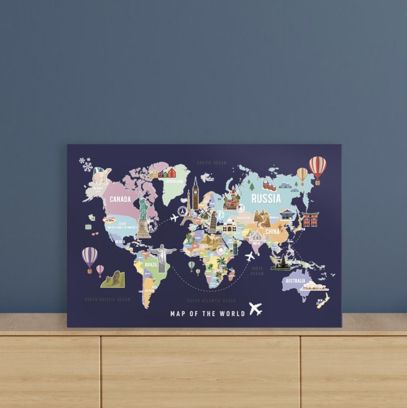 บอร์ดแม่เหล็ก Map of the world - ตกแต่งผนัง - วัสดุอื่นๆ 