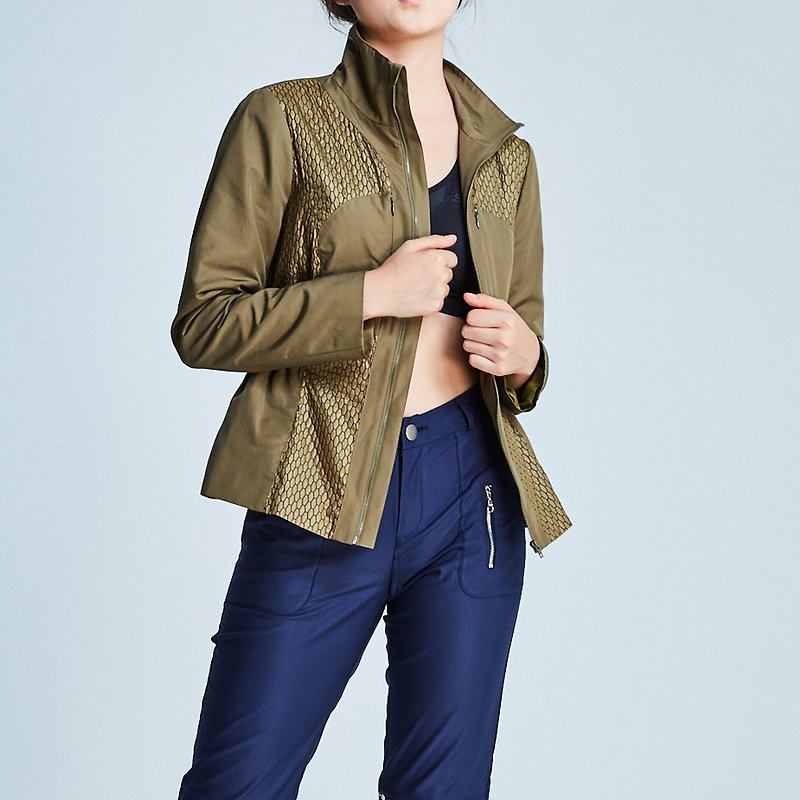 Autumn Li color casual waist coat/(183JK01GN07) - Women's Tops - Polyester 