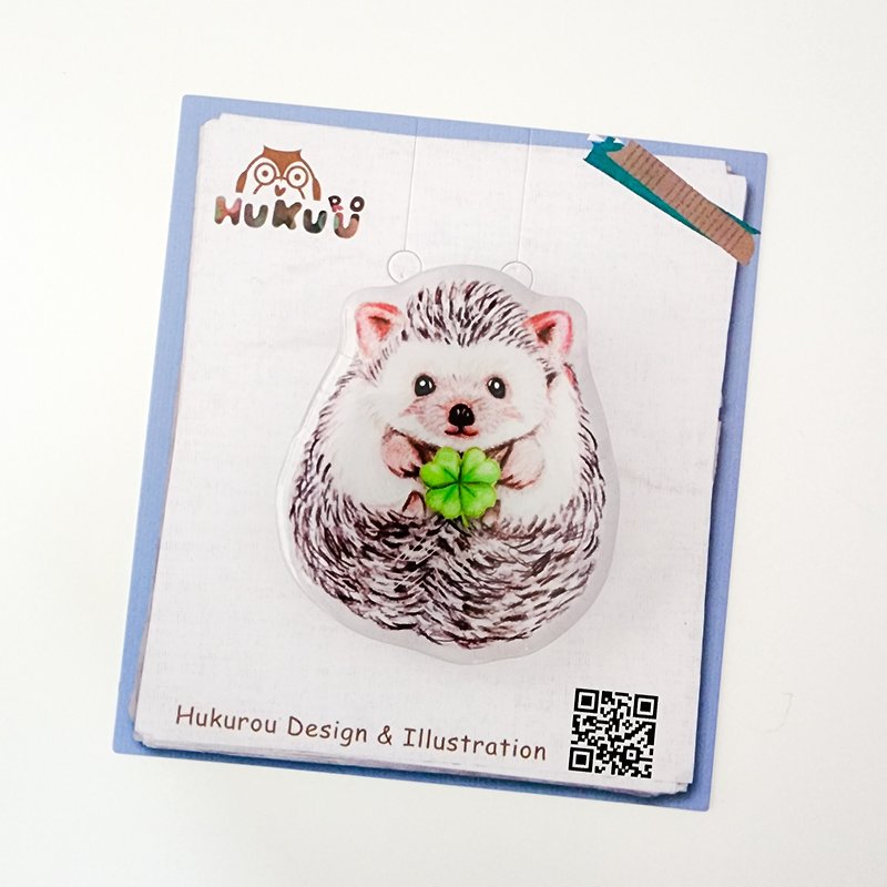 | Hand-painted illustration | Air cushion mobile phone holder-Hedgehog - Phone Stands & Dust Plugs - Plastic 