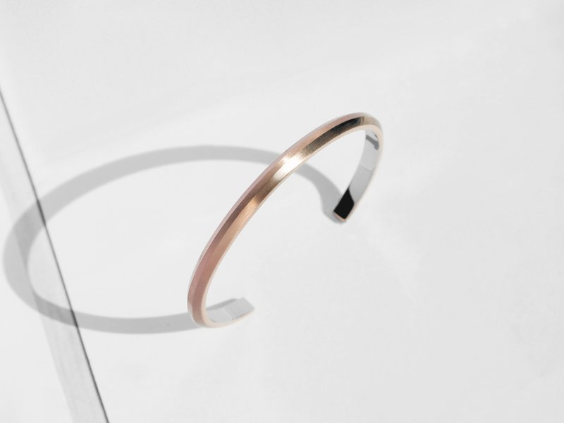 Bevel Cuff Bracelet | Rose Gold | Personalised Gift - Bracelets - Stainless Steel Gold