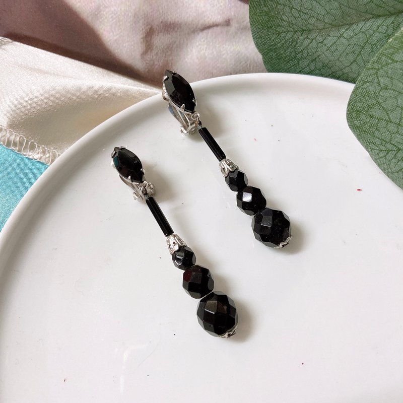 【西洋古董飾品】LEWIS SEGAL CALIFORNIA水滴垂墜 銀花 耳環耳夾 - 耳環/耳夾/耳骨夾 - 貴金屬 銀色