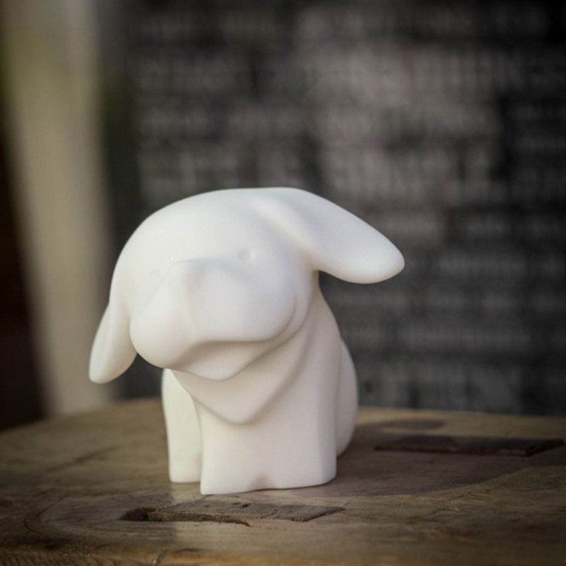 【Healing Ornament | Ornament】Cute Meeks-Dog Shaped Stone Carving - Items for Display - Stone White