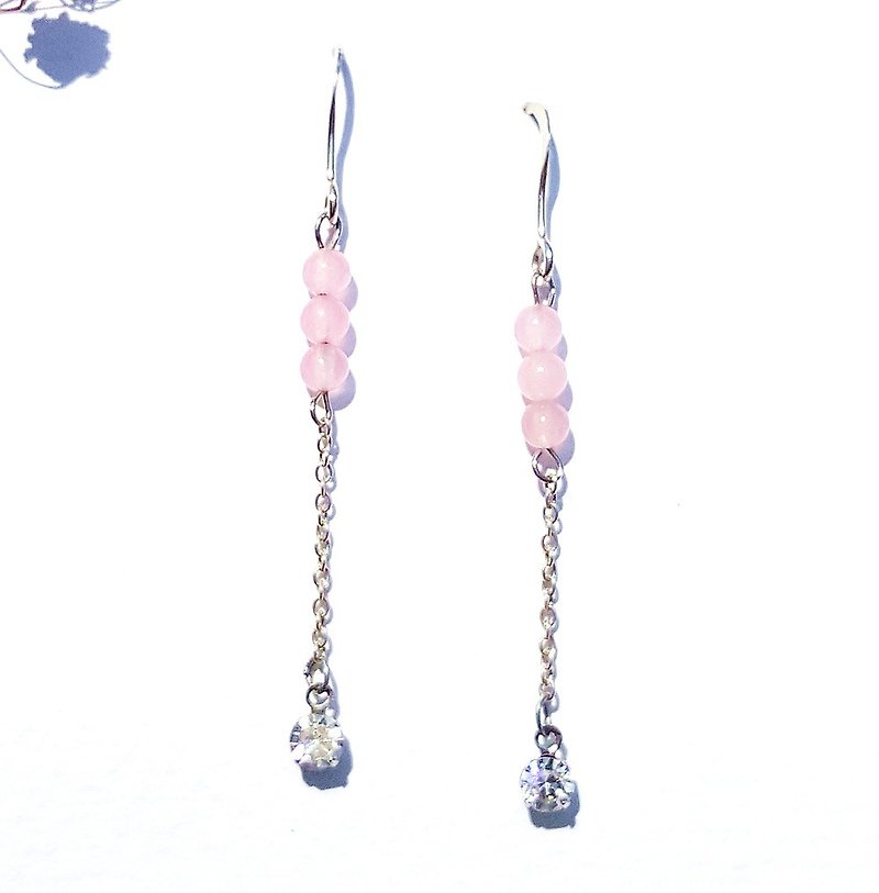 12 Constellation Guardian Stone-Aquarius Madagascar Pink Crystal 925 Sterling Silver Earrings - Earrings & Clip-ons - Crystal Pink