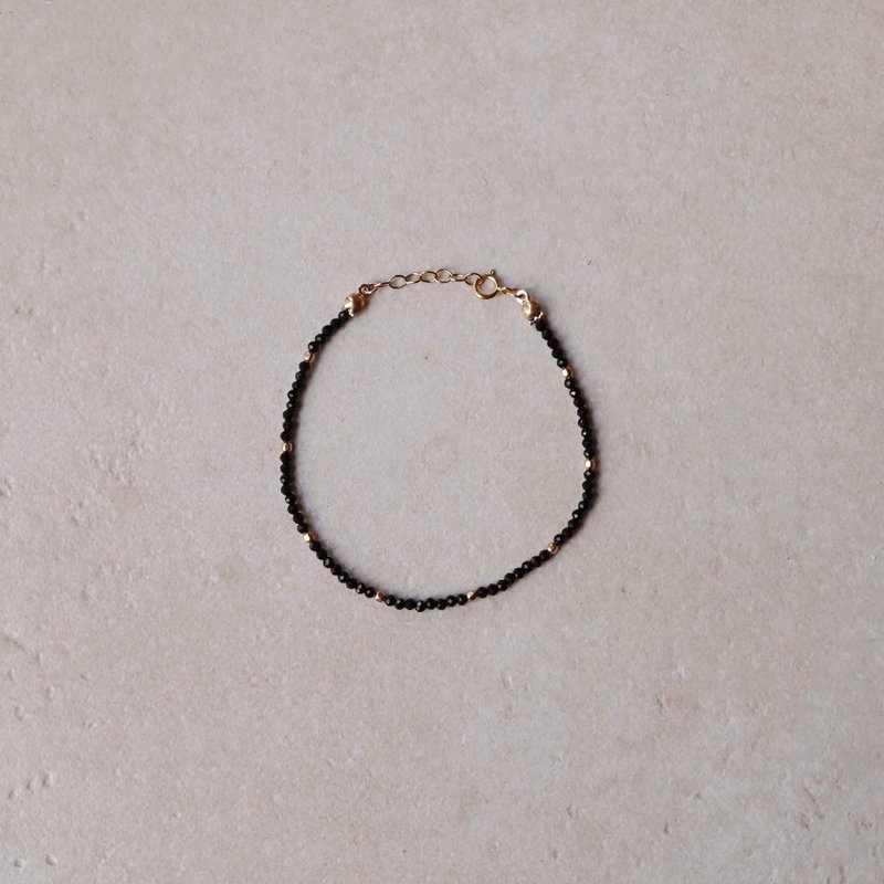 14KGF Micro Onyx Pattern Bracelet - สร้อยข้อมือ - โลหะ สีดำ