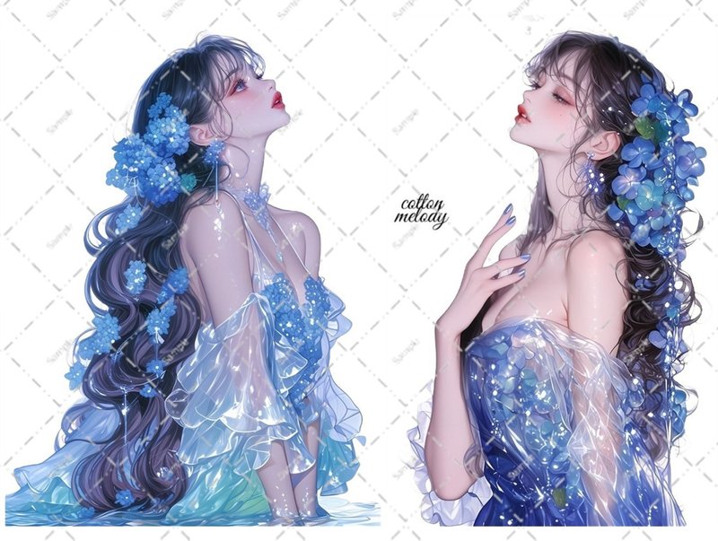 original sticker no.5661 人物ステッカー オリジナルステッカー 人物ステッカー 女の子ステッカー オリジナル人物ステッカー - 貼紙 - 紙 