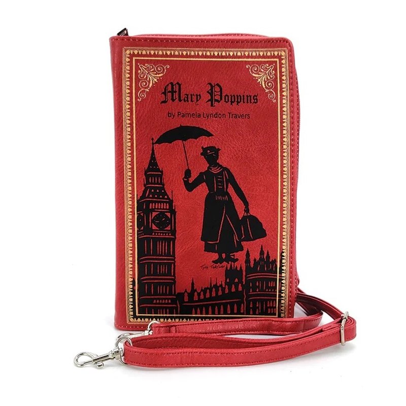 MARY POPPINS BOOK CLUTCH BAG IN VINYL - กระเป๋าแมสเซนเจอร์ - หนังเทียม สีแดง