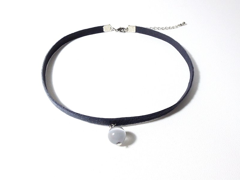 Gemstone Choker , Necklace (5 colors) - สร้อยคอ - วัสดุอื่นๆ สีเทา