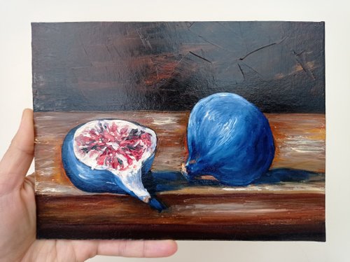 油彩画/イチジク 油彩画/イチジク Yahoo!オークション -「イチジク」(油彩) (絵画