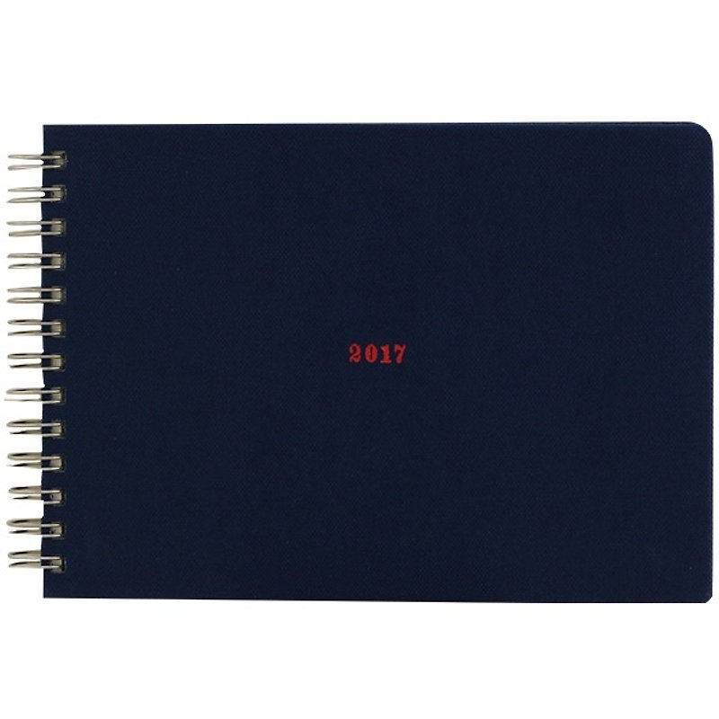 [LABCLIP] SKETCH DIARY 2017 Series / B6 straight weeks between Illustrated PDA - navy blue (Canvas) 1712L01-NV - Notebooks & Journals - Paper 