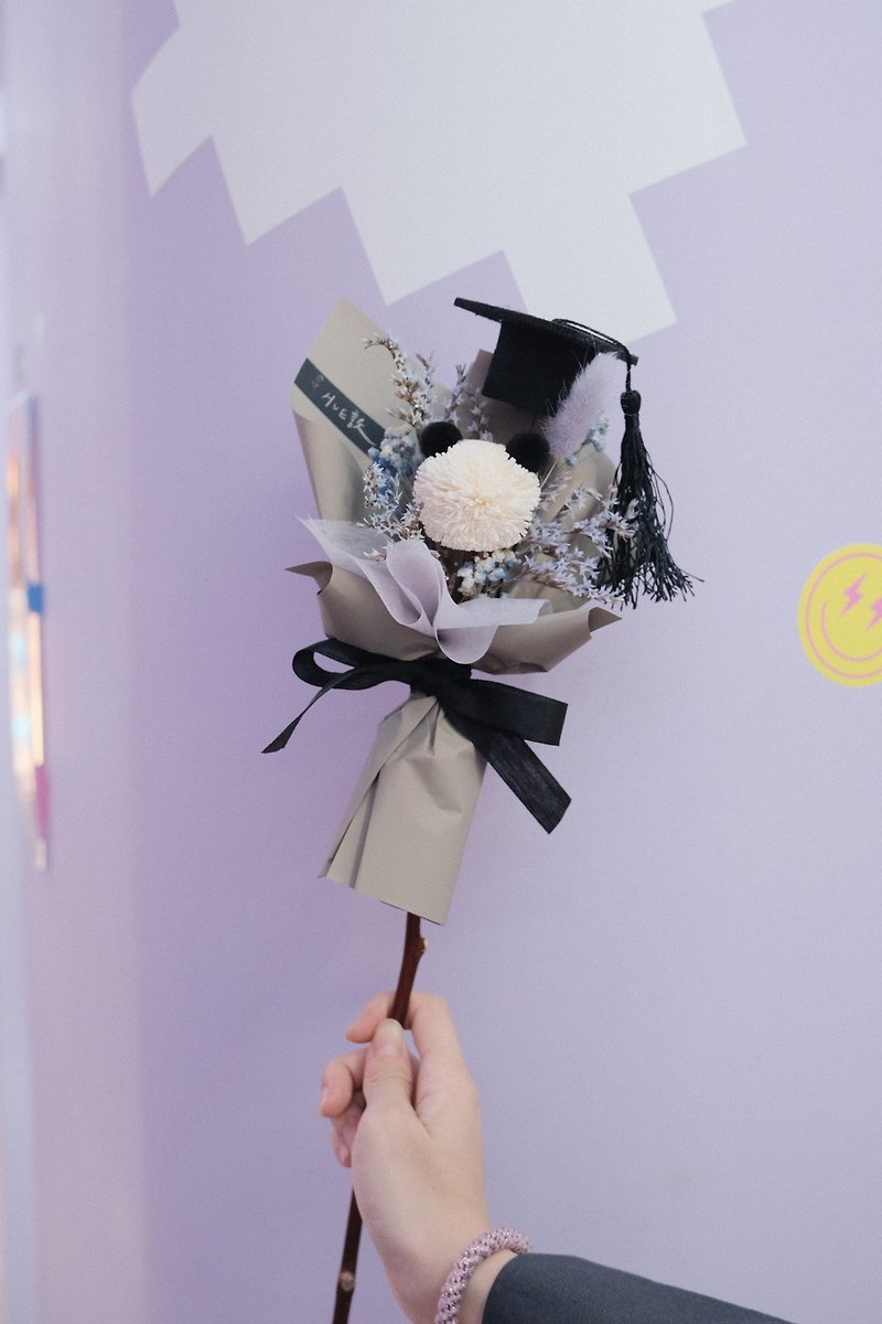 Graduation Bouquet | Graduation Bear Single Bouquet [Unicorn] - Graduation Gift/Dried Flower - Dried Flowers & Bouquets - Plants & Flowers Purple