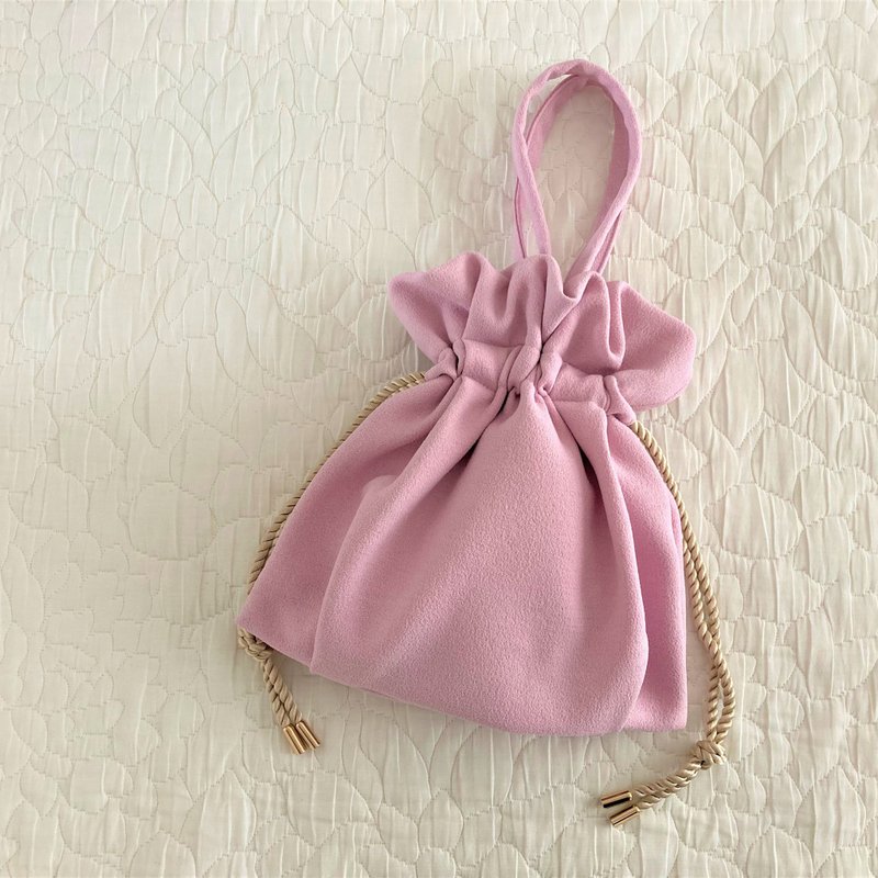 Crepe Amundsen Tuck Drawstring Mini Bag Lavender - Handbags & Totes - Other Materials Purple