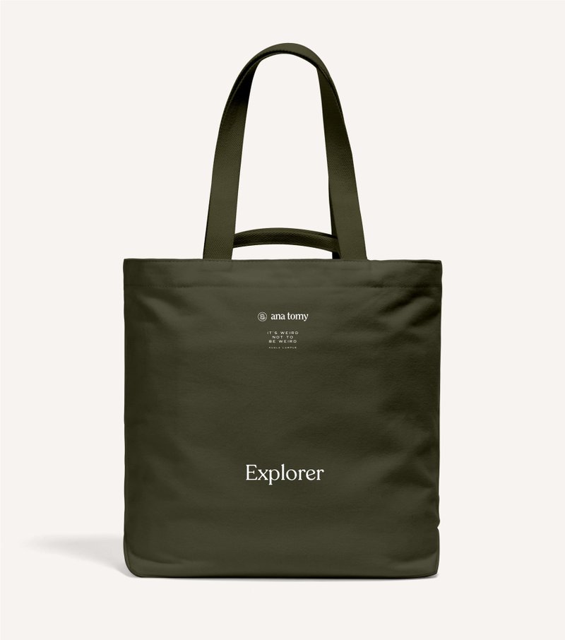 [Customized gift] 16 oz Book Tote heavy canvas tote book bag army green - Handbags & Totes - Cotton & Hemp 