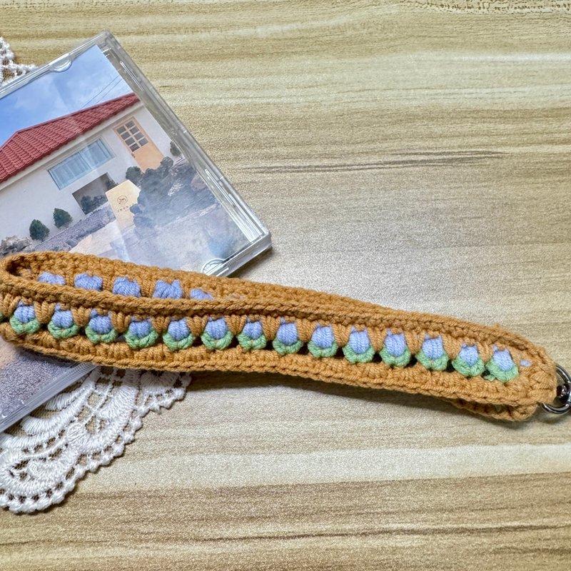 MUMU 紫色鬱金香鉤織手機繩 Handmade - 手機掛繩/背帶 - 棉．麻 多色