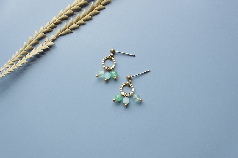 Point - earring  clip-on earring - Earrings & Clip-ons - Other Metals Green