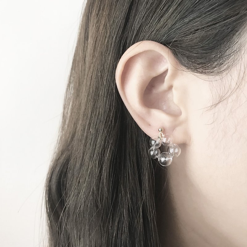 Simple Transparent Fancy Glass Bead Earrings - Earrings & Clip-ons - Glass Transparent