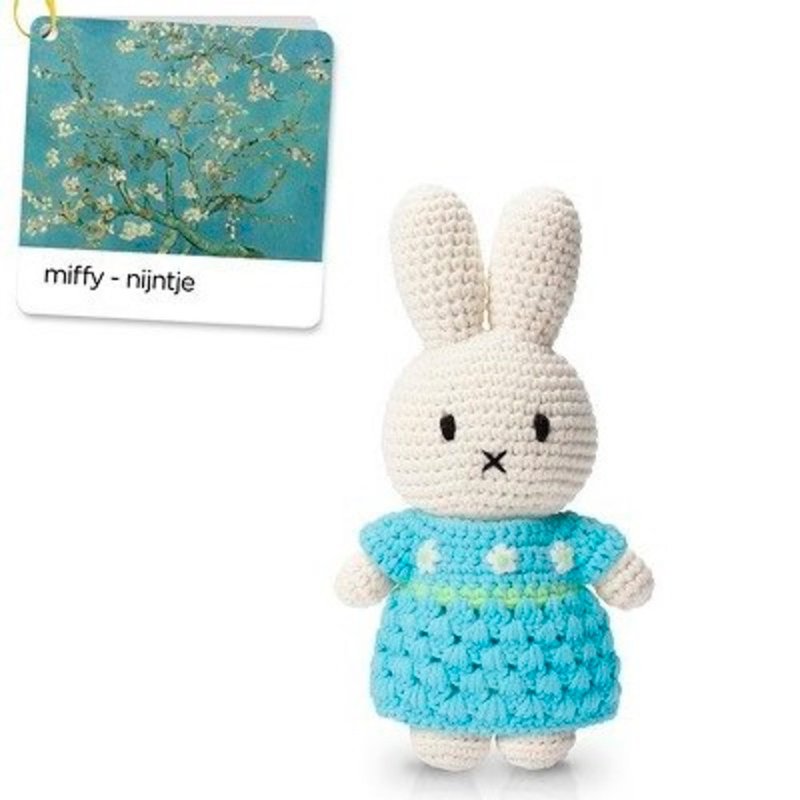 Miffy handmade and her new van Gogh almond blossom dress - ของเล่นเด็ก - ผ้าฝ้าย/ผ้าลินิน หลากหลายสี