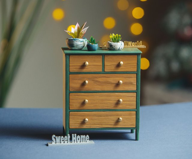 ミニチュア チェスト【ドールハウス】 1/6スケールのドール用ミニチュアチェスト。ドールハウス