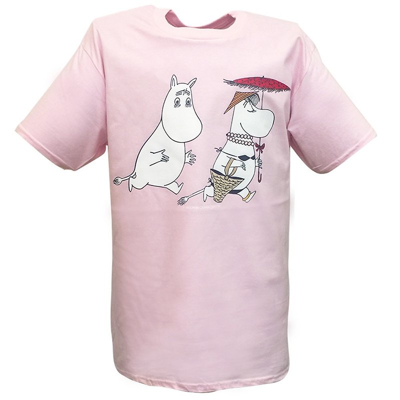 Moomin 噜噜 米 authorized-T-shirt [Summer Beach] Adult short-sleeved T-shirt - Men's T-Shirts & Tops - Cotton & Hemp White