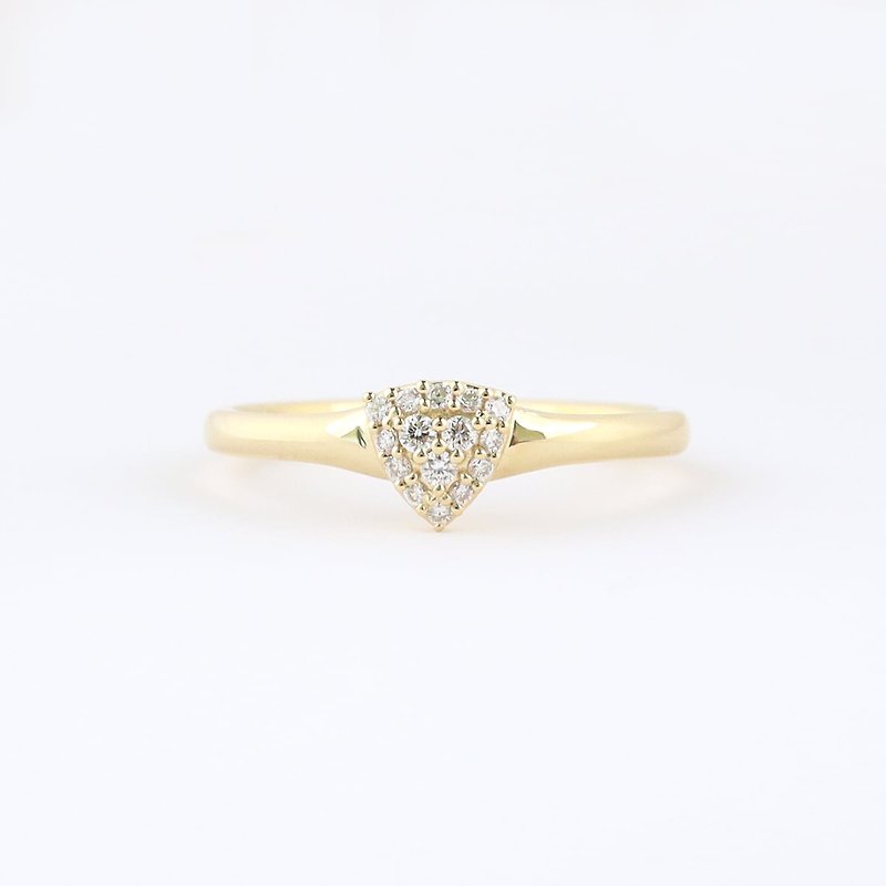 【anapnoe】Flash-Triangle Diamond Ring - แหวนทั่วไป - เพชร สีทอง