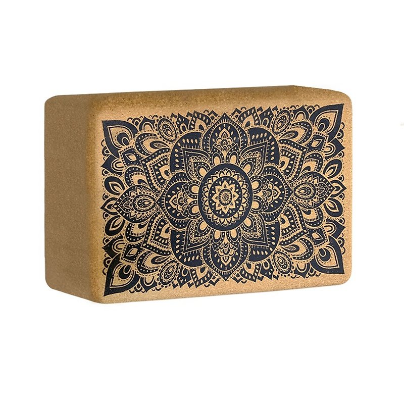【Yoga Design Lab】Cork block cork yoga bricks- Mandala - อุปกรณ์เสริมกีฬา - ไม้ก๊อก สีกากี