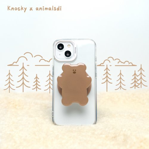 Knocky 原創 滴的小動物 聯名款 | MagSafe磁吸 手機氣囊支架【小泰迪熊】