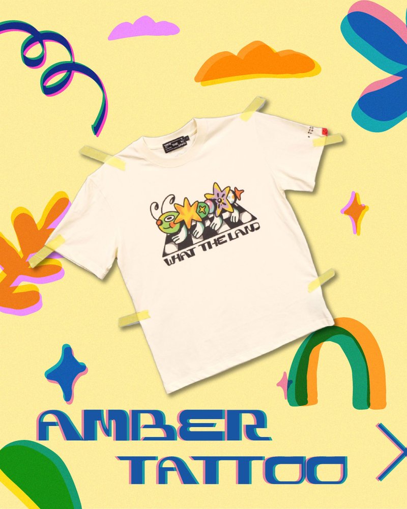 Amber Tattoo Tee - 其他 - 棉．麻 黃色