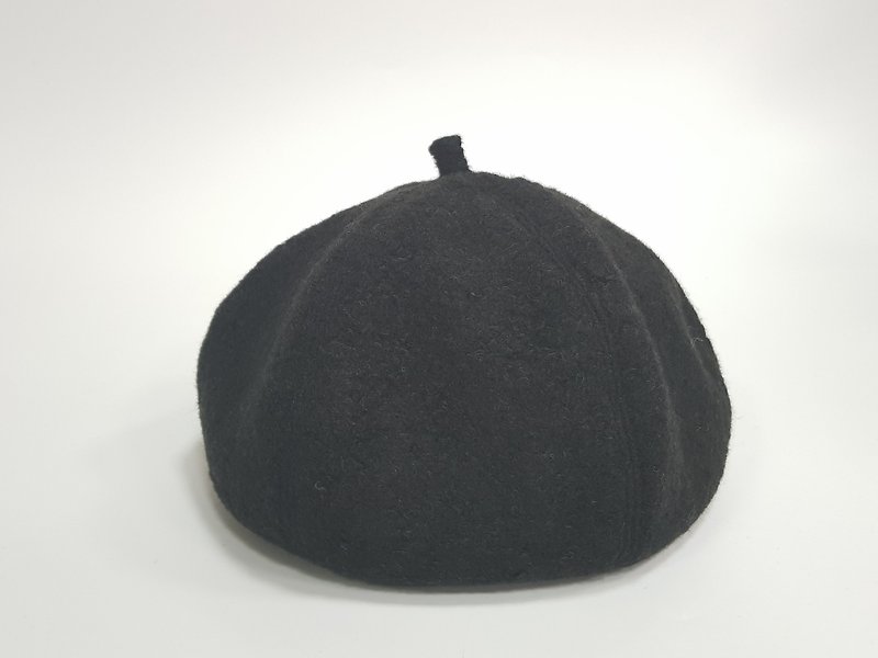 Wenqing Fashion Pumpkin Hat-Noble Hei# Christmas Gift#毛料#秋冬# Keep warm - หมวก - วัสดุอื่นๆ สีดำ