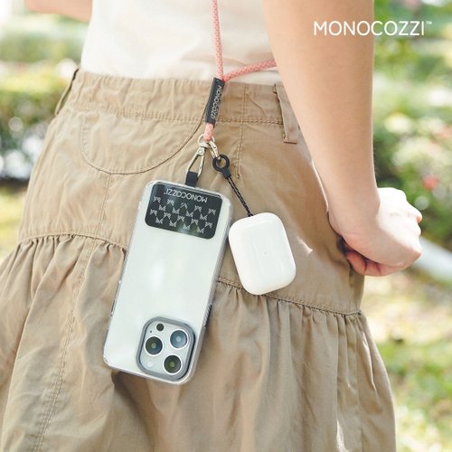 MONOCOZZI ESSENTIALS iPhone 專用手機揹帶 -附AirPodsPro2掛繩-粉紅色
