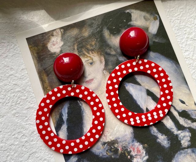 Red polka sale dot earrings