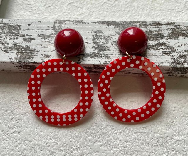 Red polka dot on sale earrings