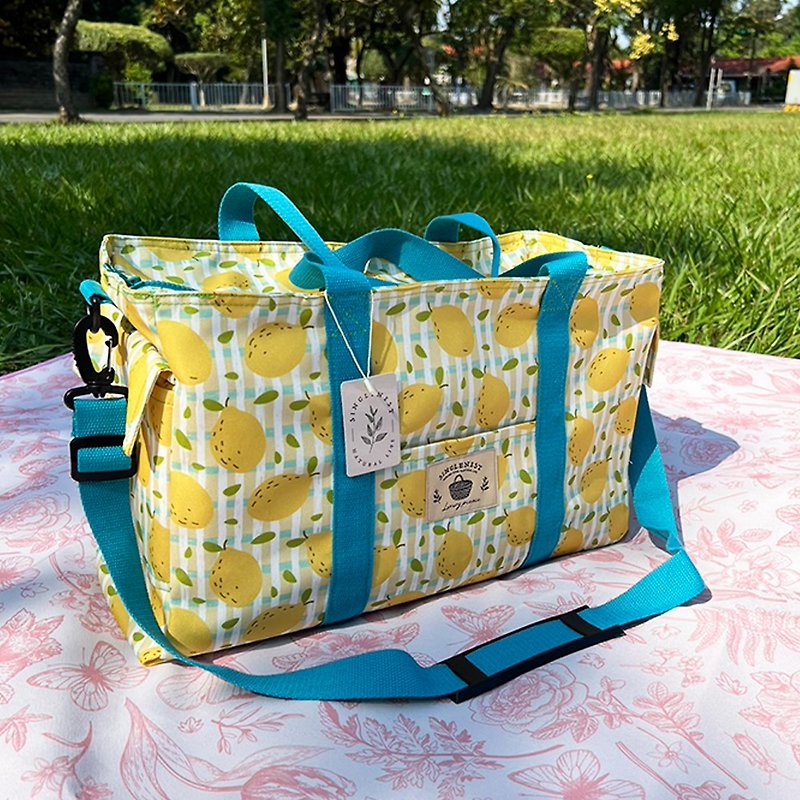 Water-repellent travel storage bag swimming bag summer lemon style handmade in Taiwan - Luggage & Luggage Covers - Waterproof Material 