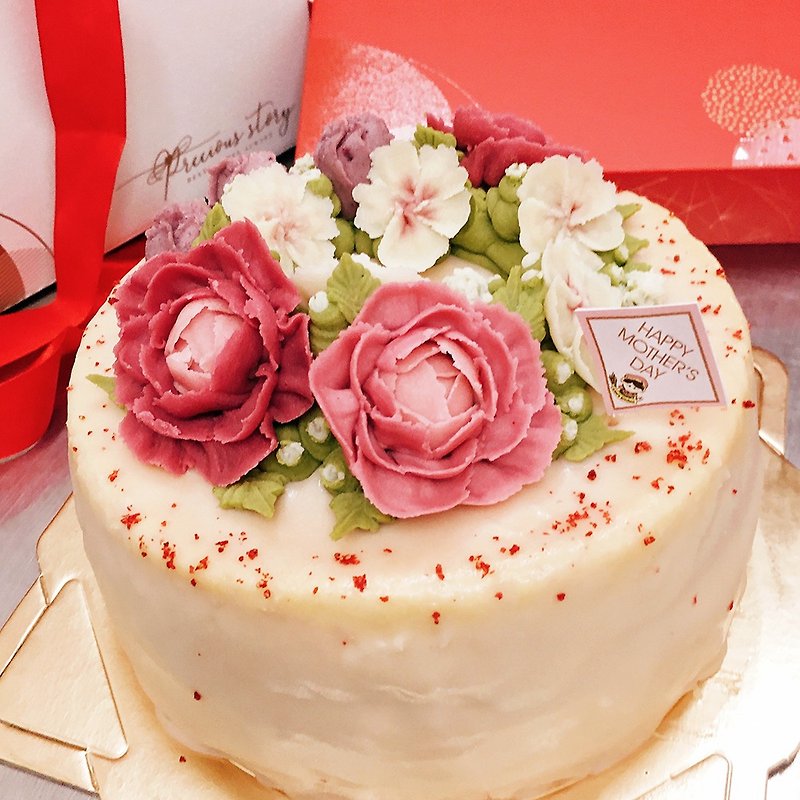 Red bean paste, rose taro cake, 7 inches taller - Cake & Desserts - Fresh Ingredients 