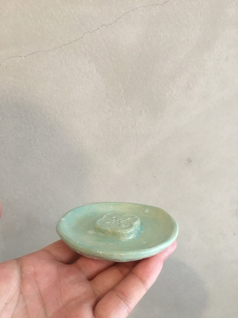 海棠花 小醬油碟 - 花瓶/花器 - 陶 綠色