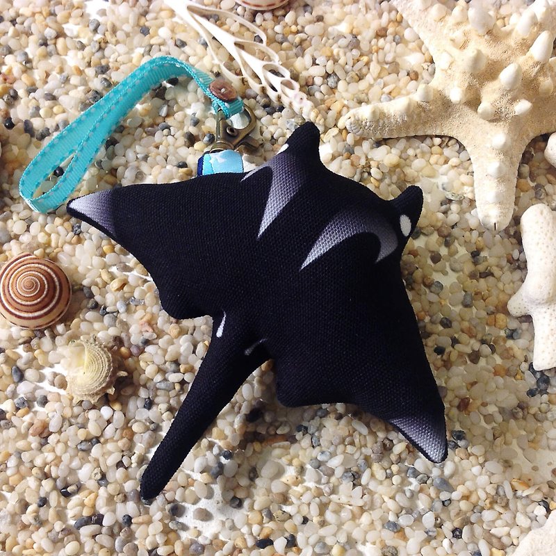 【Ray Charms/Key Rings】Manta Ray#two-sided - Charms - Other Materials Black