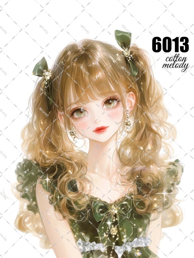 original sticker no.6013 人物ステッカー オリジナルステッカー 人物ステッカー 女の子ステッカー オリジナル人物ステッカー - 貼紙 - 紙 