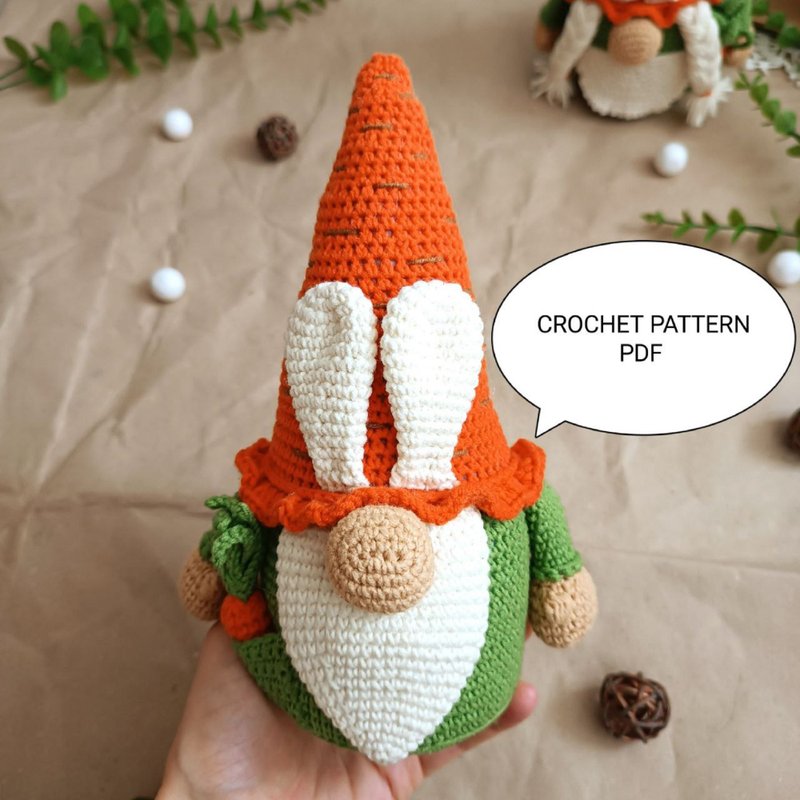 Crochet pattern carrot gnome boy - 手工藝教學/工具書 - 其他材質 